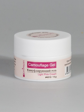 Камуфлирующий гель для наращивания ногтей Light pink cream Sofiprofi Camouflage Gel, 15 мл